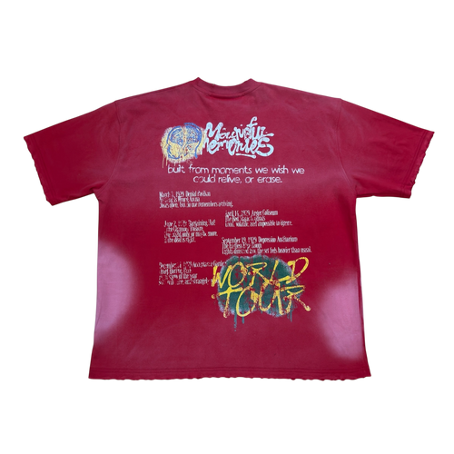 "5 Stages of Grief Tee" in Sunwashed Red