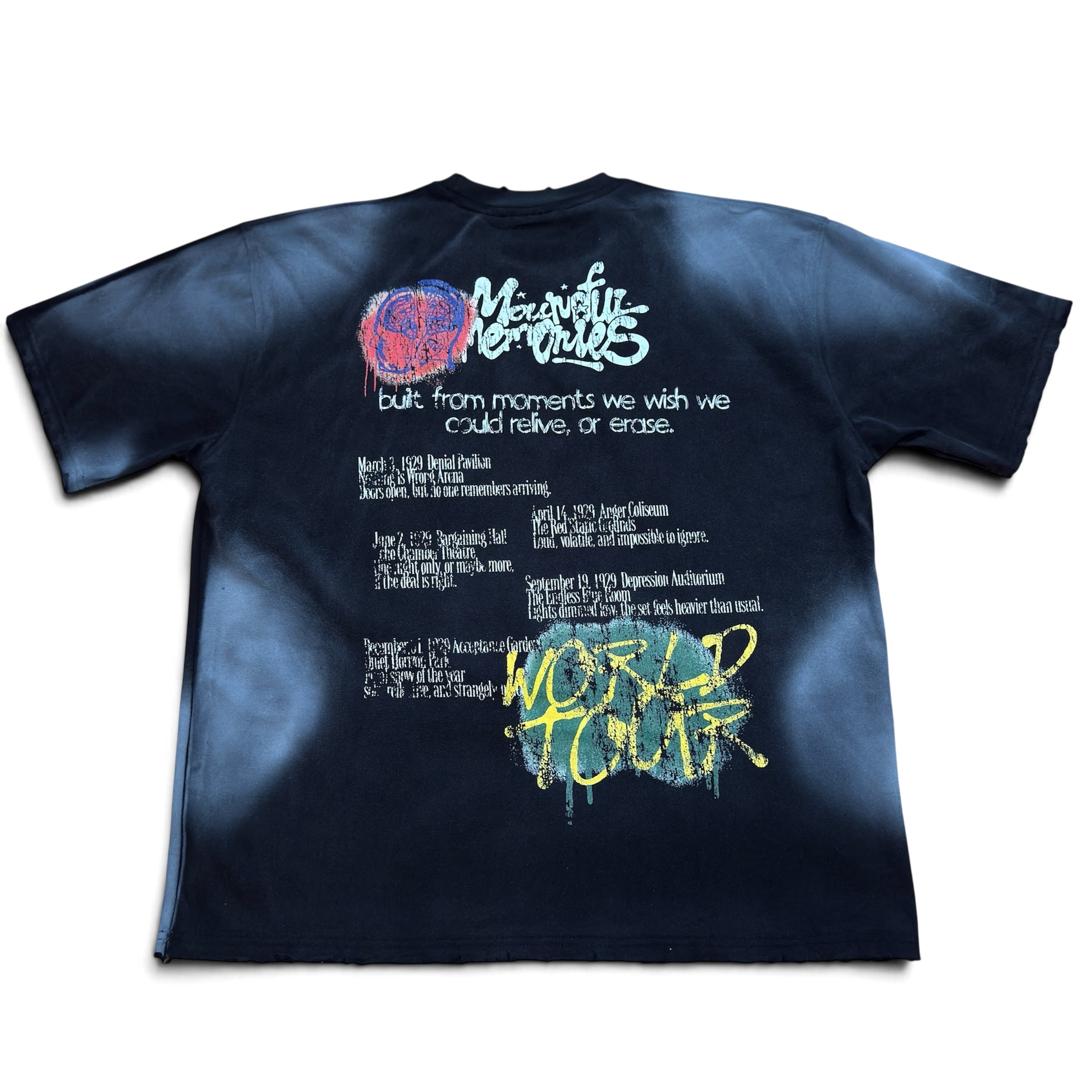 "5 Stages of Grief" Tee in Washed Black