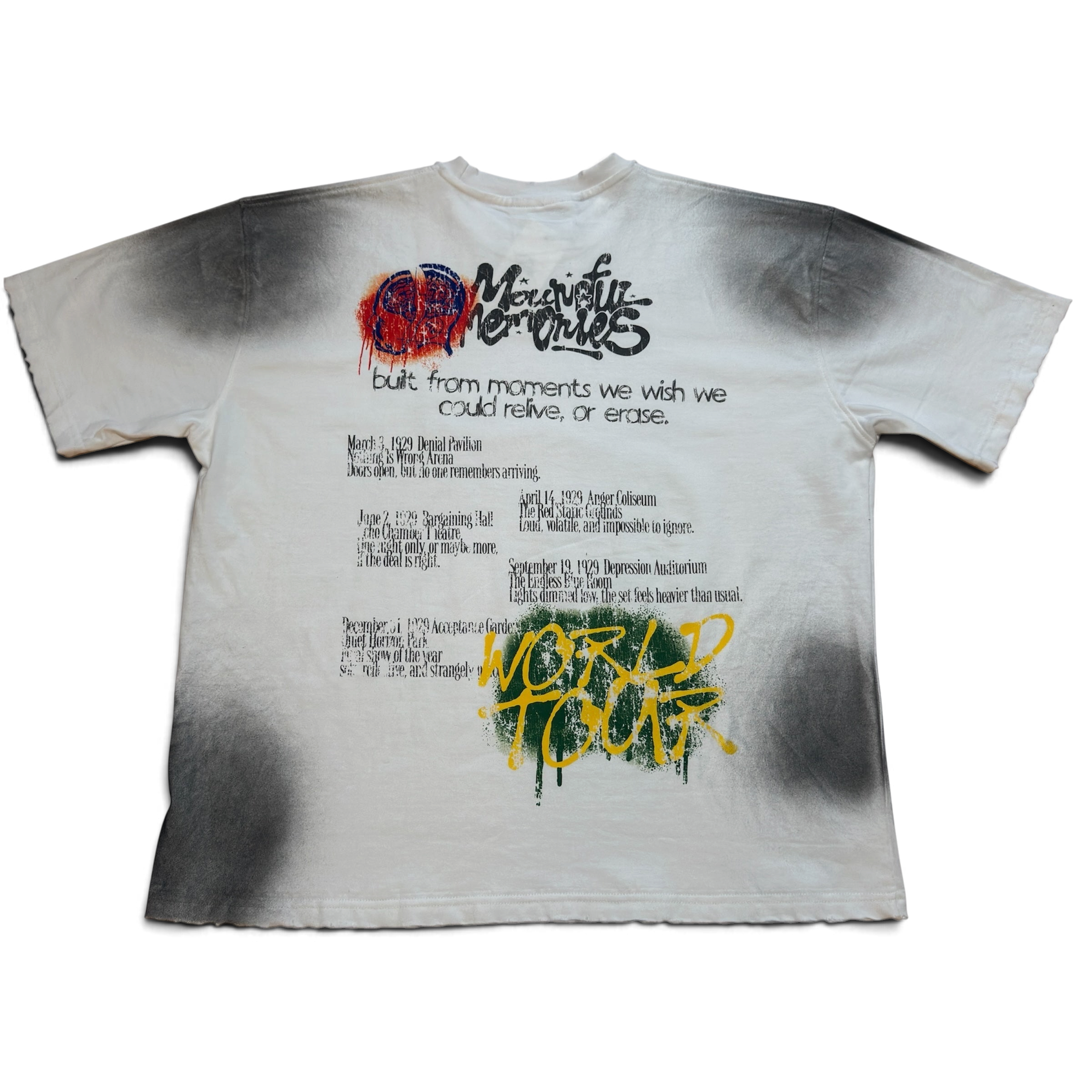 "5 Stages of Grief Tee" in Washed White