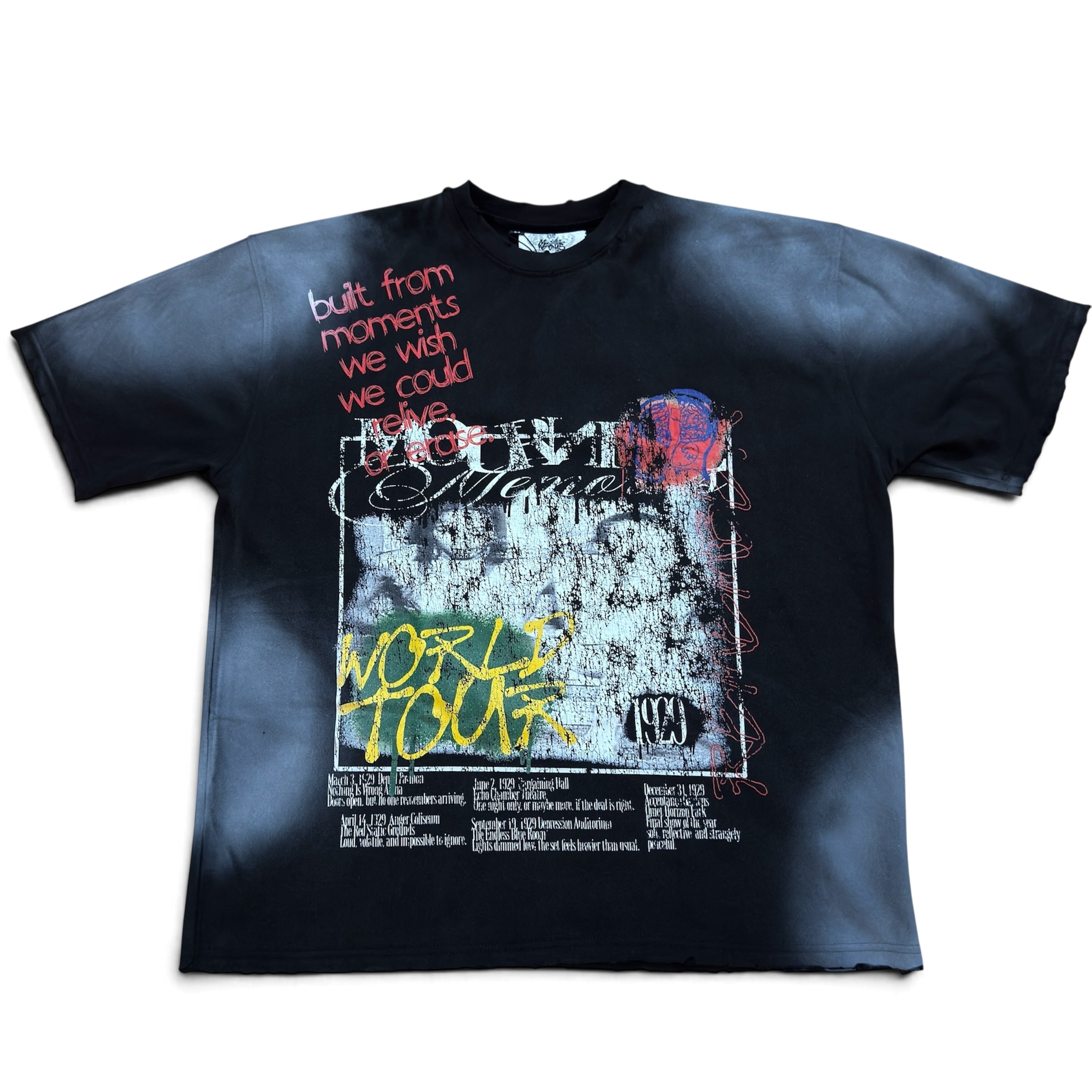 "5 Stages of Grief" Tee in Washed Black