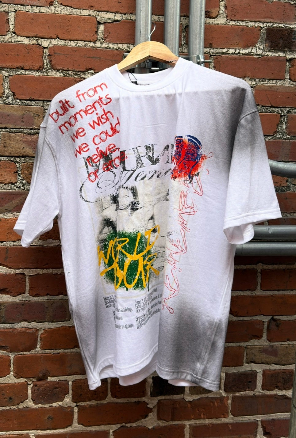 "5 Stages of Grief Tee" in Washed White