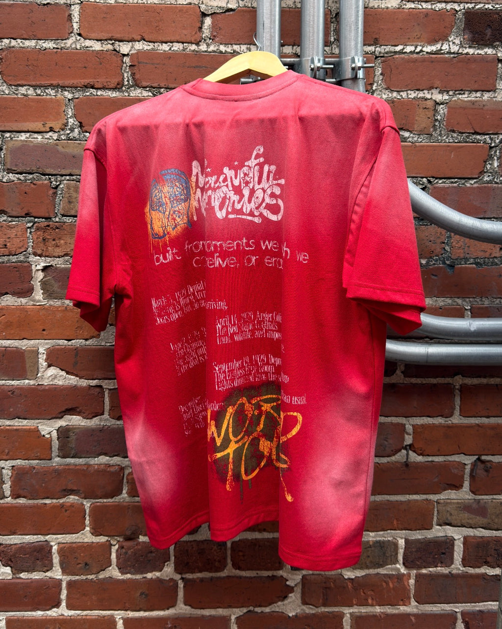 "5 Stages of Grief Tee" in Sunwashed Red