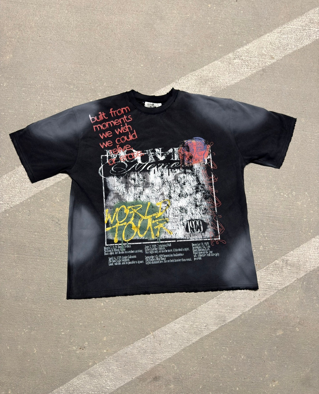 "5 Stages of Grief" Tee in Washed Black